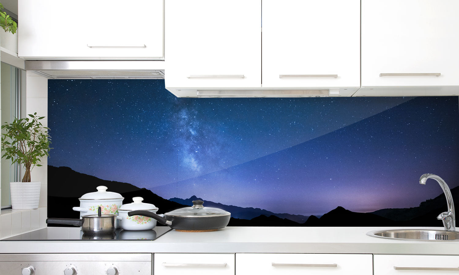 Paneli za kuhinje Night sky stars -  Stakleni / PVC ploče / Pleksiglas -  sa printom za kuhinju, Zidne obloge PKU248