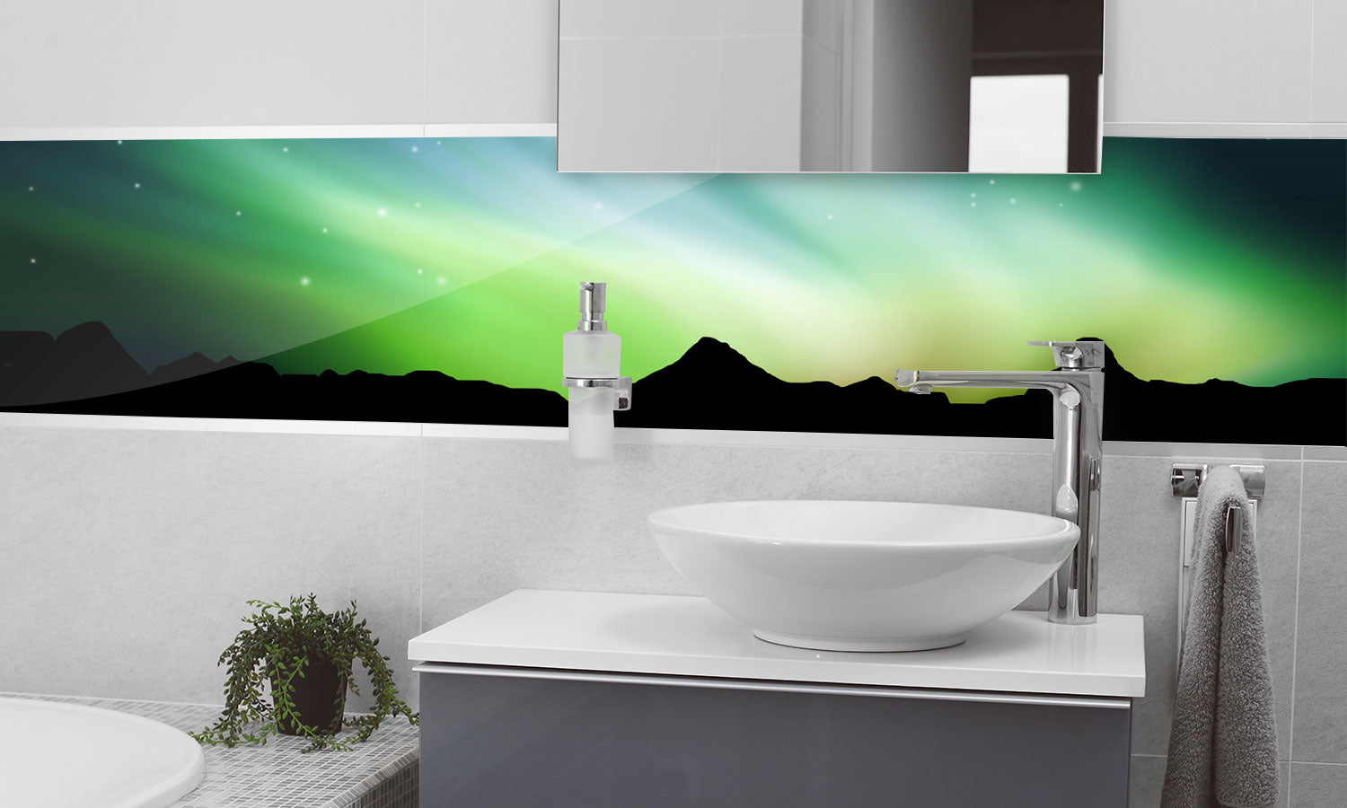 Stakla za kuhinje  Northern lights -  Stakleni / PVC ploče / Pleksiglas -  sa printom za kuhinju, Zidne obloge PKU257