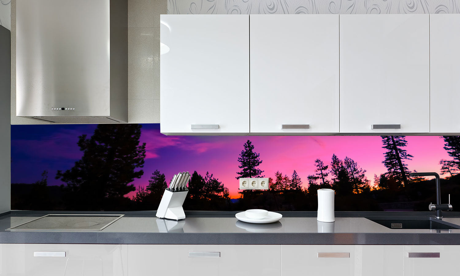 Stakla za kuhinje   Aurora Borealis -  Stakleni / PVC ploče / Pleksiglas -  sa printom za kuhinju, Zidne obloge PKU260