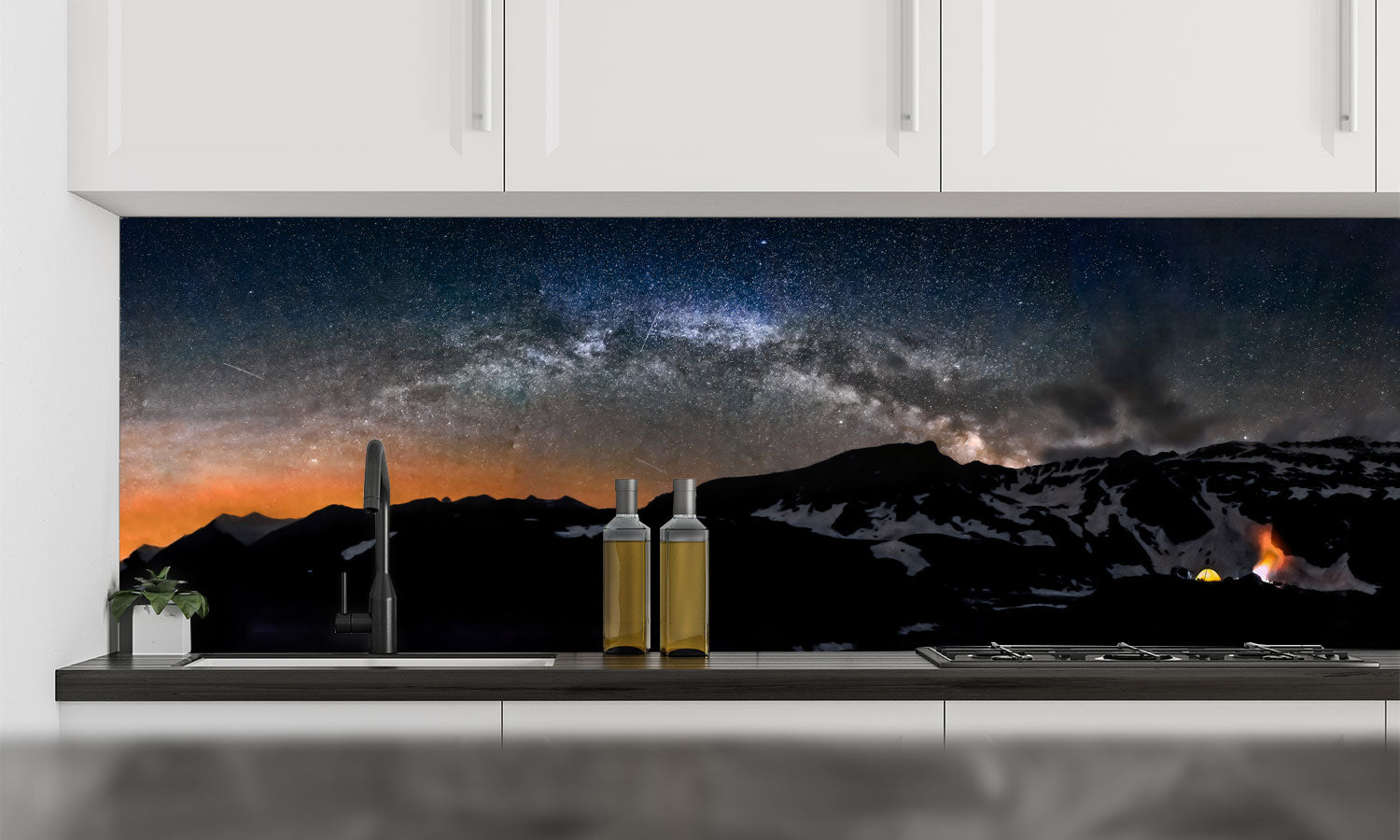 Stakla za kuhinje   Milky Way stars panorama -  Stakleni / PVC ploče / Pleksiglas -  sa printom za kuhinju, Zidne obloge PKU264