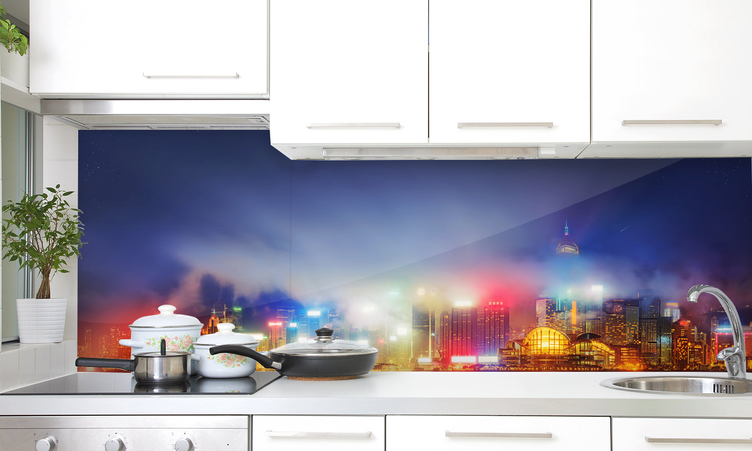 Stakla za kuhinje   Hong Kong -  Stakleni / PVC ploče / Pleksiglas -  sa printom za kuhinju, Zidne obloge PKU266