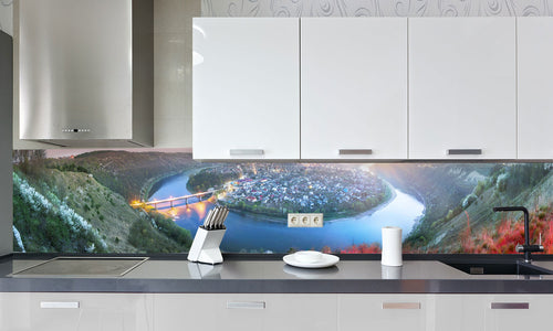 Stakla za kuhinje   Dniester River -  Stakleni / PVC ploče / Pleksiglas -  sa printom za kuhinju, Zidne obloge PKU268