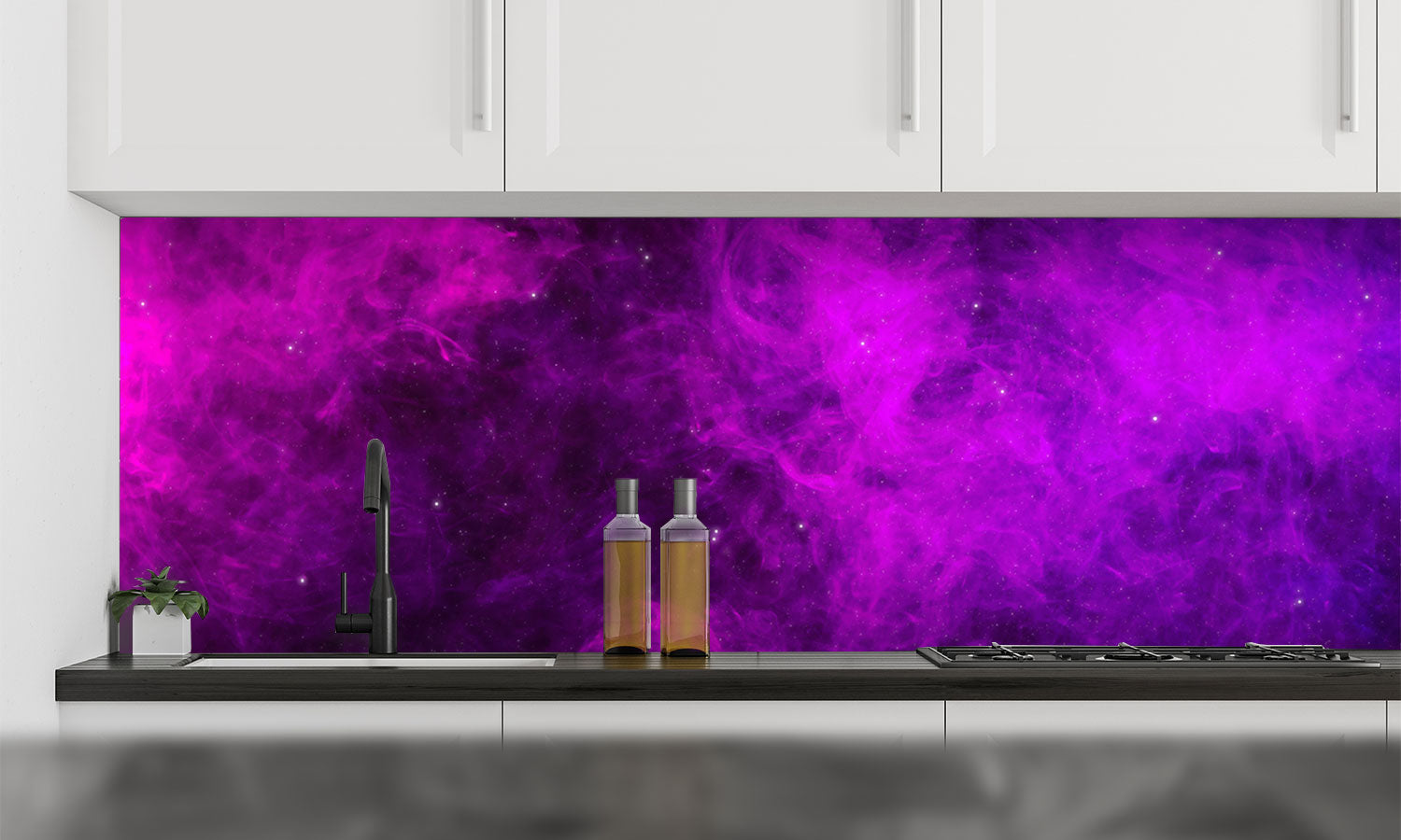 Stakla za kuhinje   Pink and purple smoke -  Stakleni / PVC ploče / Pleksiglas -  sa printom za kuhinju, Zidne obloge PKU271