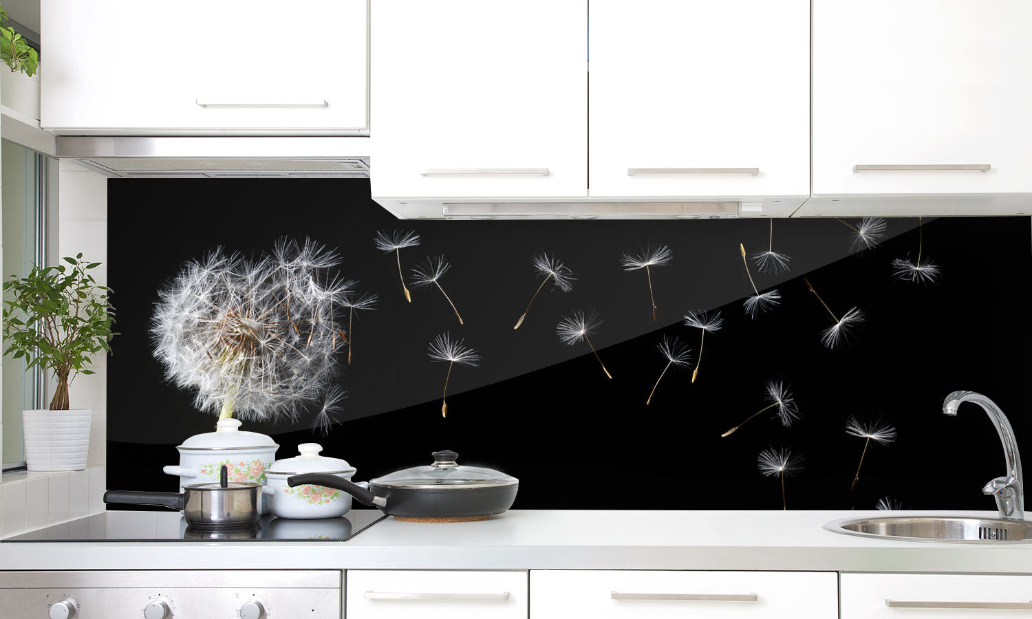 Stakla za kuhinje   Dandelion blowing -  Stakleni / PVC ploče / Pleksiglas -  sa printom za kuhinju, Zidne obloge PKU282
