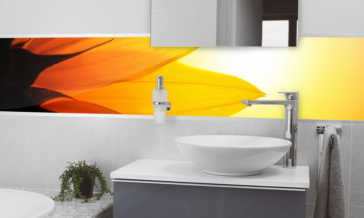 Stakla za kuhinje   Sunflower -  Stakleni / PVC ploče / Pleksiglas -  sa printom za kuhinju, Zidne obloge PKU291