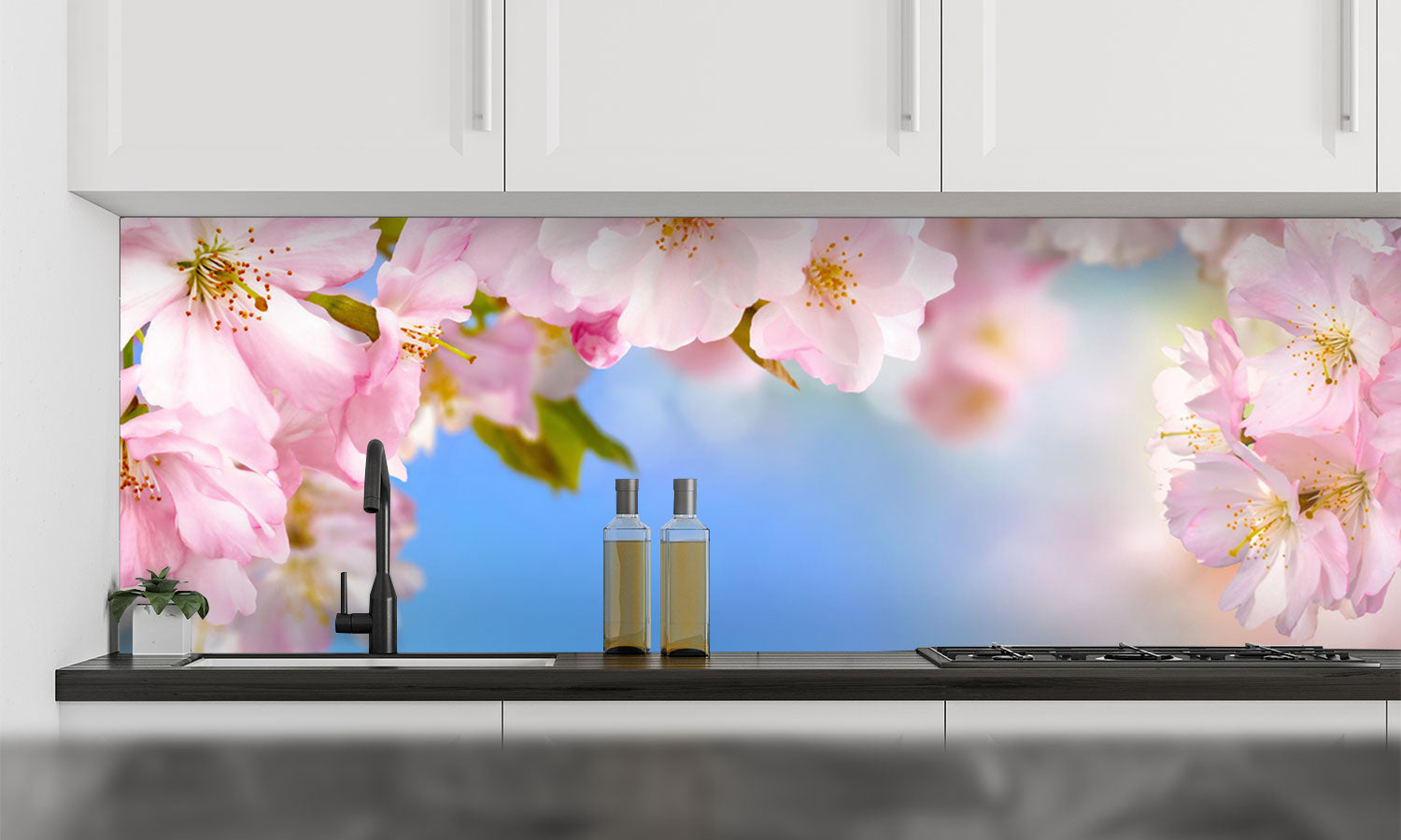 Stakla za kuhinje   Cherry blossoms -  Stakleni / PVC ploče / Pleksiglas -  sa printom za kuhinju, Zidne obloge PKU294