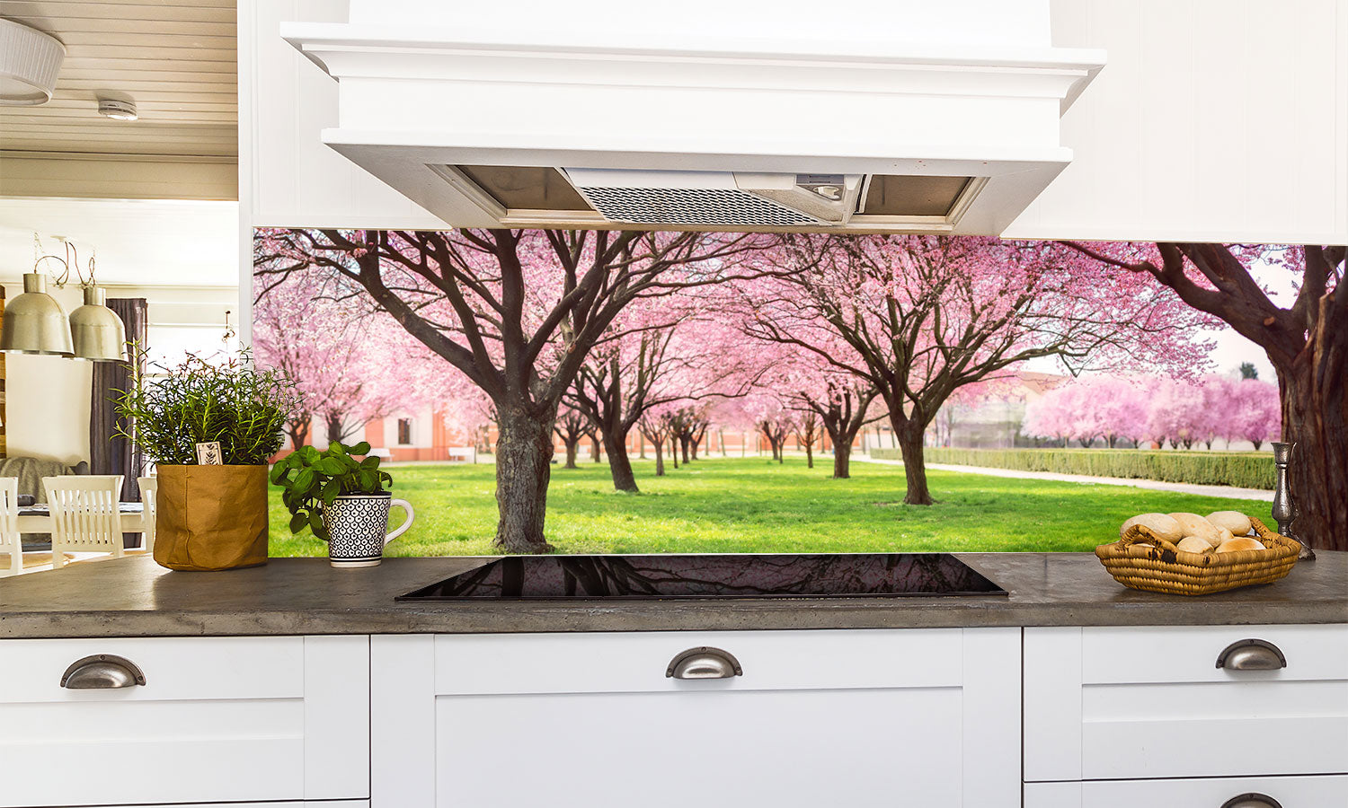 Stakla za kuhinje   Cherry blossom trees Alley -  Stakleni / PVC ploče / Pleksiglas -  sa printom za kuhinju, Zidne obloge PKU295