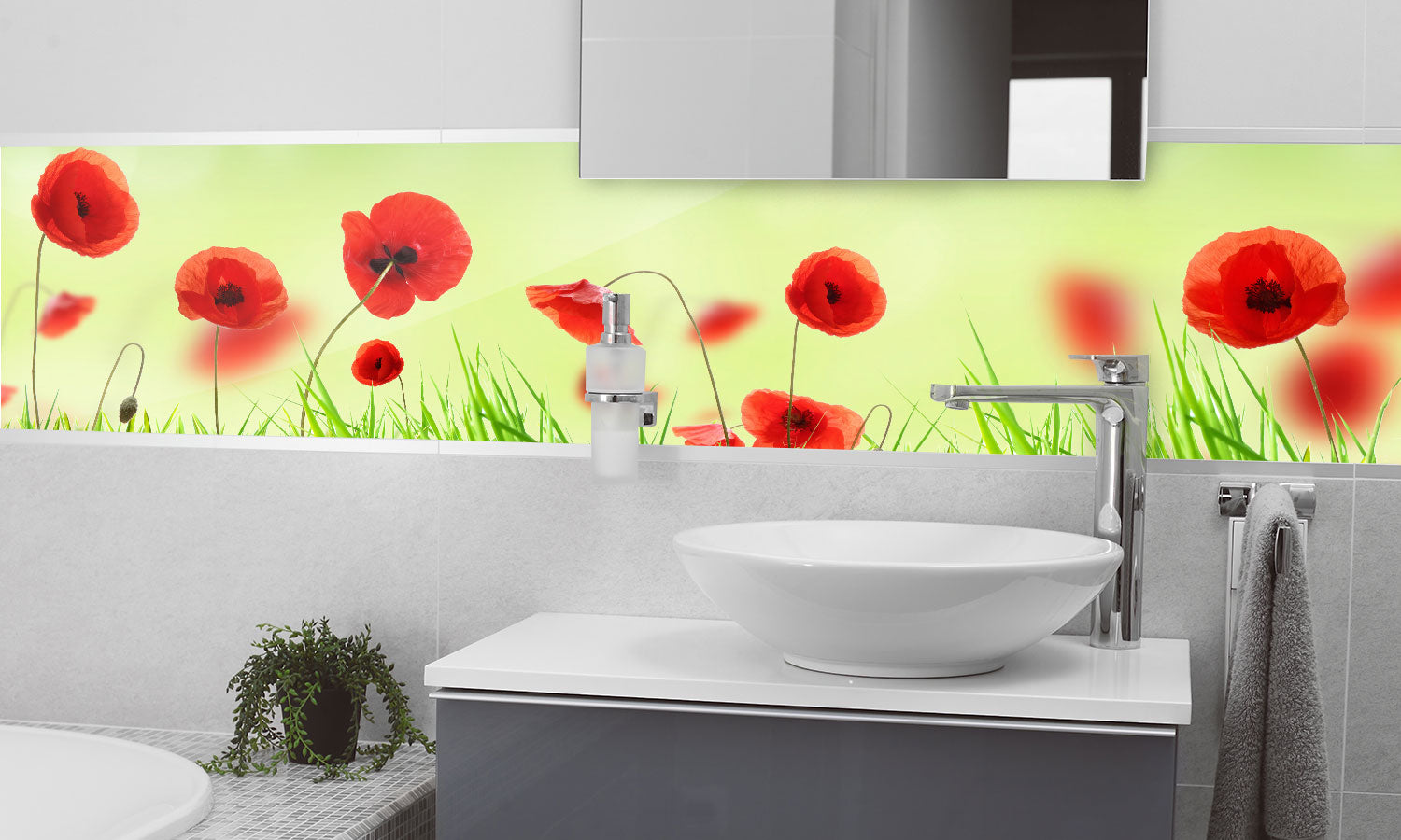 Stakla za kuhinje   Poppy meadow -  Stakleni / PVC ploče / Pleksiglas -  sa printom za kuhinju, Zidne obloge PKU300
