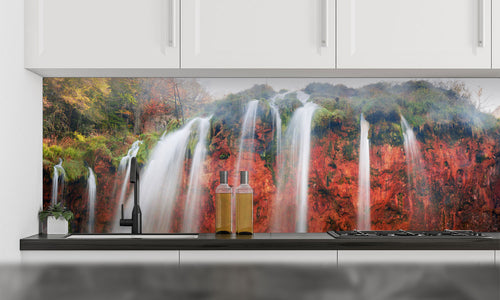 Stakla za kuhinje   Plitvice Waterfalls  -  Stakleni / PVC ploče / Pleksiglas -  sa printom za kuhinju, Zidne obloge PKU309