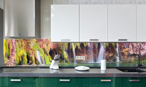 Stakla za kuhinje   Plitvice Waterfalls  -  Stakleni / PVC ploče / Pleksiglas -  sa printom za kuhinju, Zidne obloge PKU310