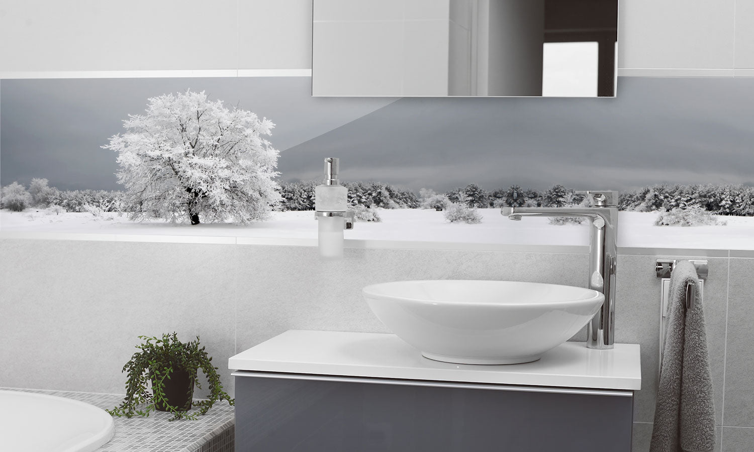 Paneli za kuhinje Frozen tree  -  Stakleni / PVC ploče / Pleksiglas -  sa printom za kuhinju, Zidne obloge PKU334