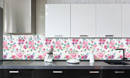 Paneli za kuhinje Vintage tropical flower -  Stakleni / PVC ploče / Pleksiglas -  sa printom za kuhinju, Zidne obloge PKU340