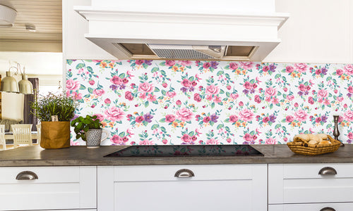 Paneli za kuhinje Vintage tropical flower -  Stakleni / PVC ploče / Pleksiglas -  sa printom za kuhinju, Zidne obloge PKU340