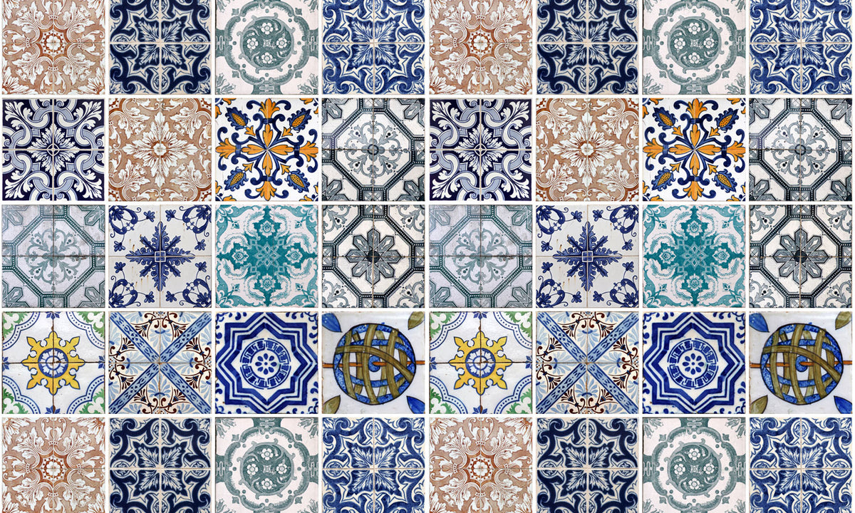 Paneli za kuhinje Lisbon tiles -  Stakleni / PVC ploče / Pleksiglas -  sa printom za kuhinju, Zidne obloge PKU093