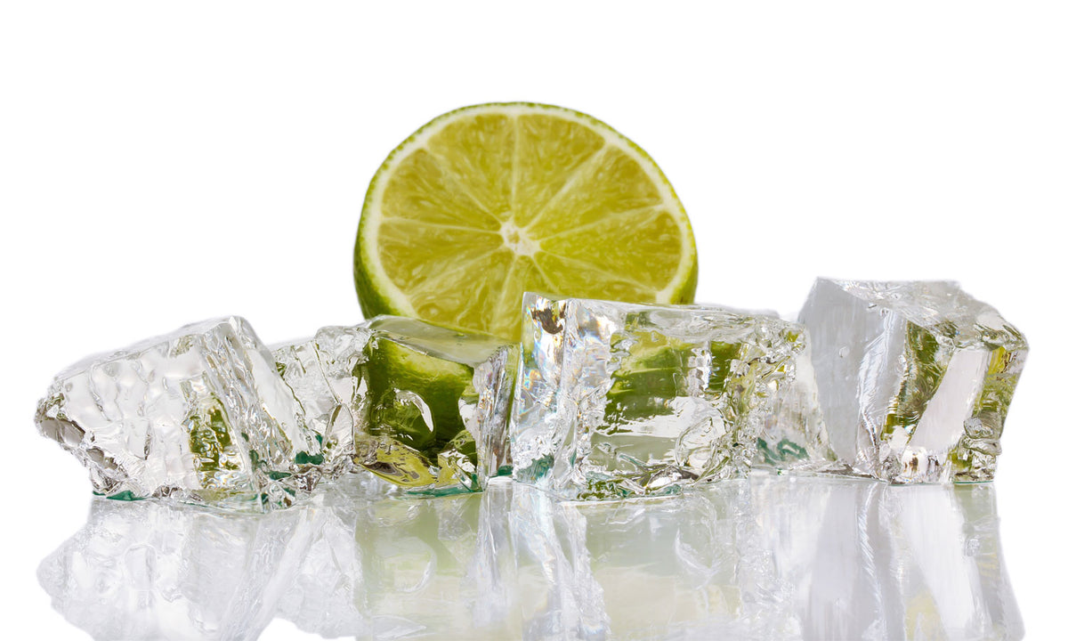 Paneli za kuhinje Ice cubes with lime -  Stakleni / PVC ploče / Pleksiglas -  sa printom za kuhinju, Zidne obloge PKU166