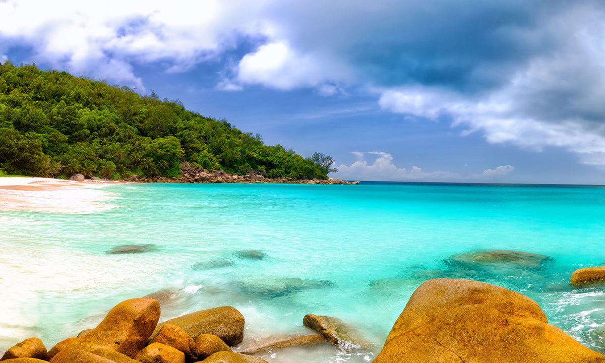 Paneli za kuhinje  Seychelles beach panorama -  Stakleni / PVC ploče / Pleksiglas -  sa printom za kuhinju, Zidne obloge PKU224