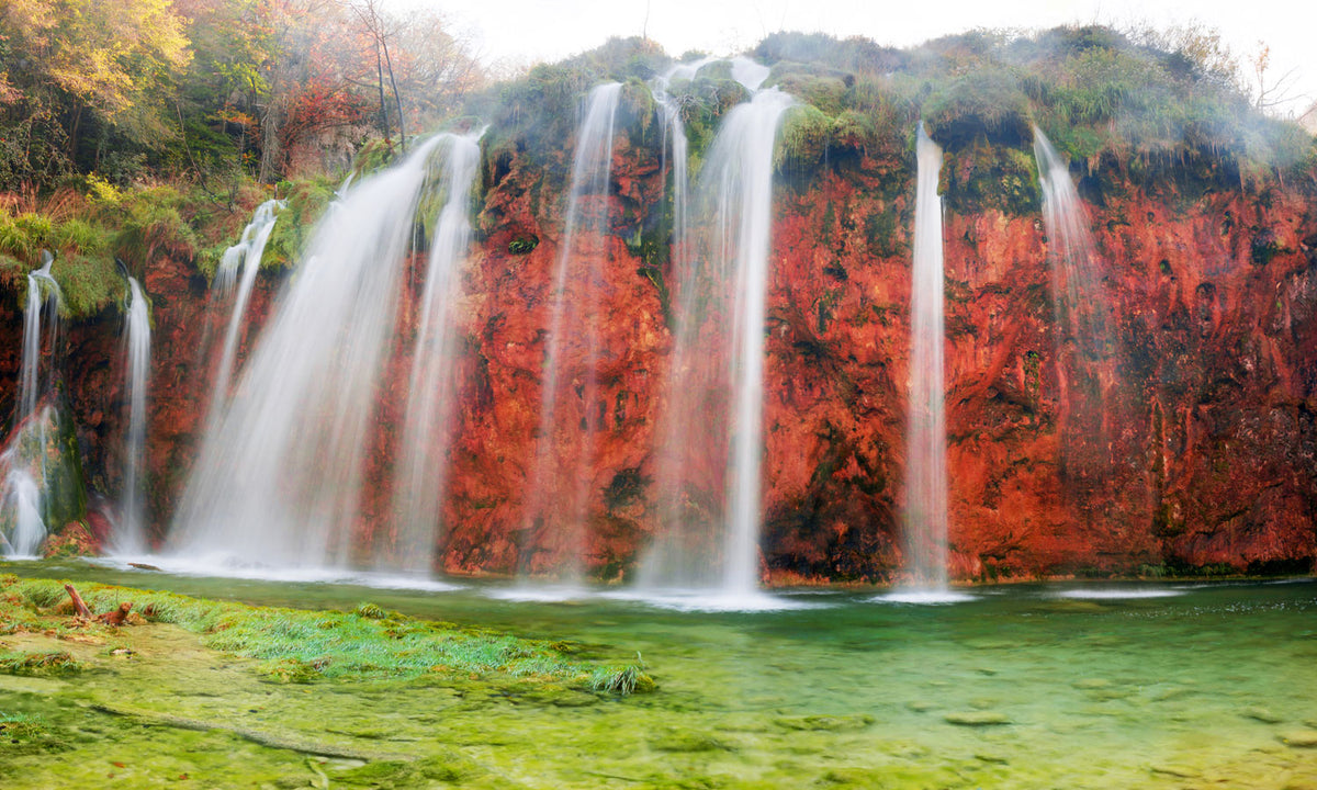 Stakla za kuhinje   Plitvice Waterfalls  -  Stakleni / PVC ploče / Pleksiglas -  sa printom za kuhinju, Zidne obloge PKU309