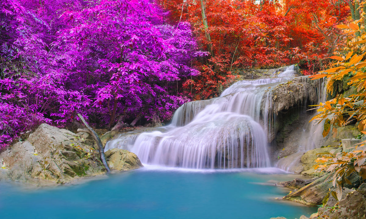 Stakla za kuhinje   Erawan waterfall National Park  -  Stakleni / PVC ploče / Pleksiglas -  sa printom za kuhinju, Zidne obloge PKU313