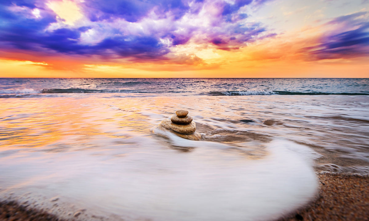 Paneli za kuhinje  Stones balance on beach  -  Stakleni / PVC ploče / Pleksiglas -  sa printom za kuhinju, Zidne obloge PKU326