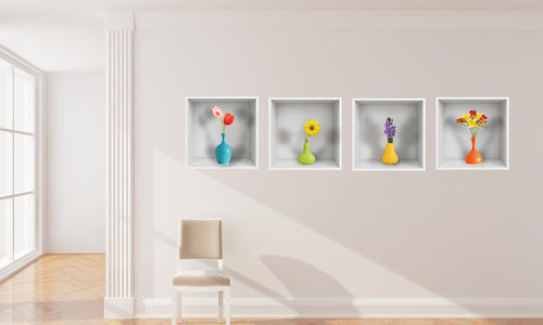 3D Art zidne police naljepnice Cvijeće  - 3D075