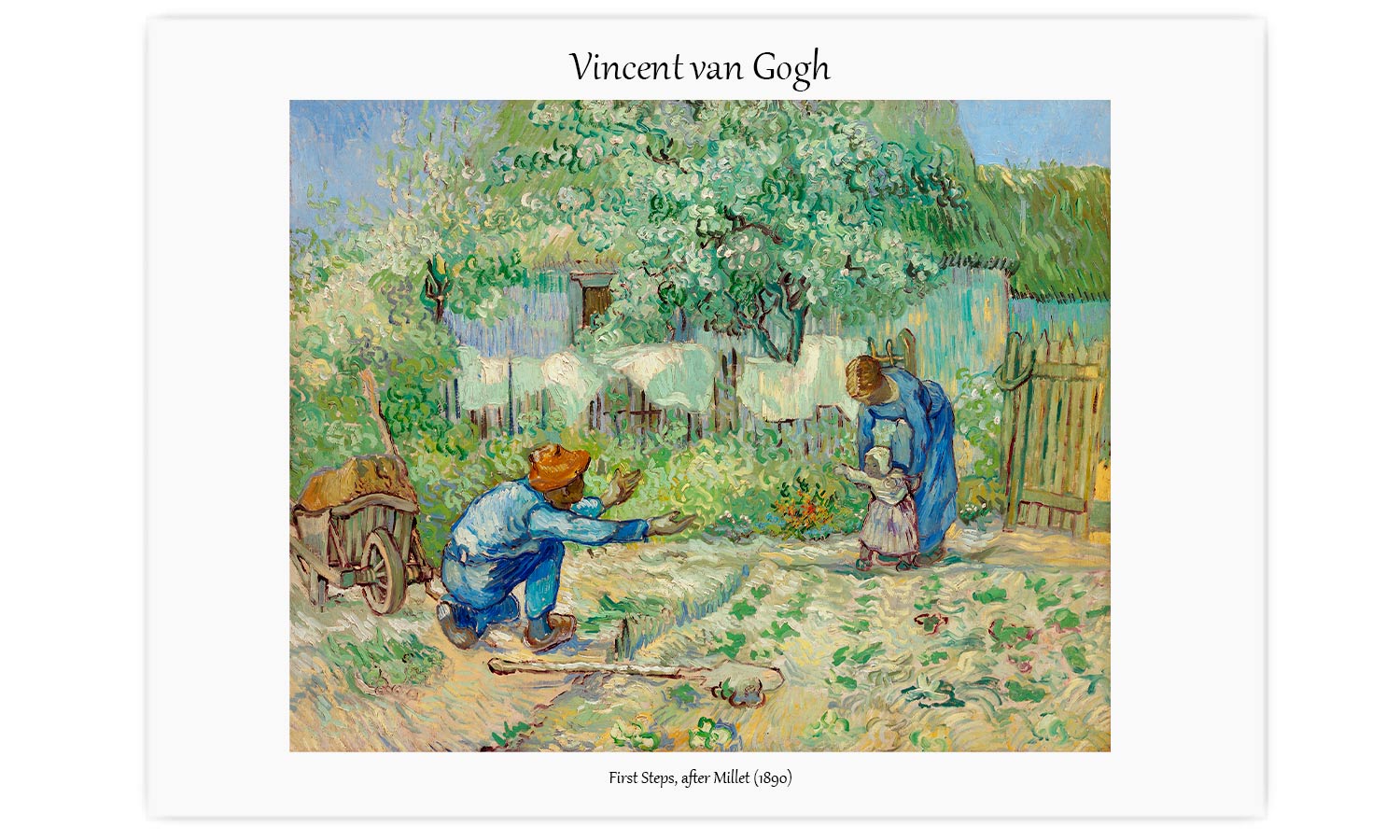 First Steps, after Millet (1890) by Vincent Van Gogh, poster  PS102