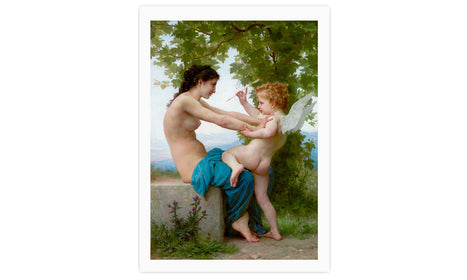 A Young Girl Defending Herself against Eros (1825-1905) William-Adolphe Bouguereau, poster  PS007