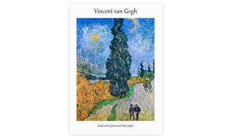 Vincent van Gogh's Road with Cypress and Star (1890), poster  PS033