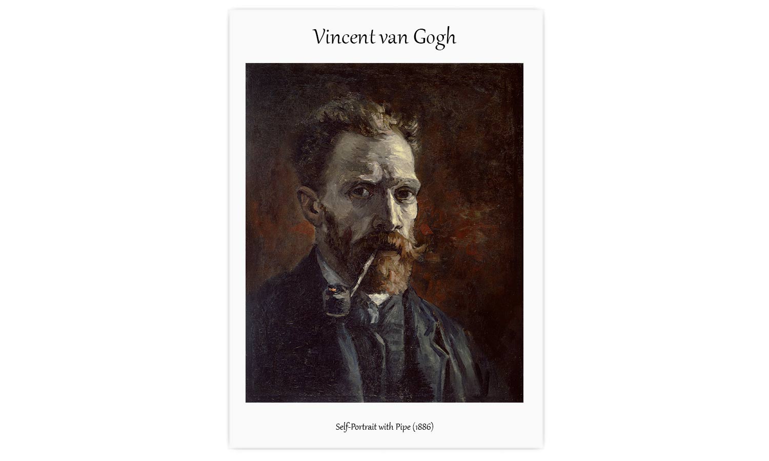 Vincent van Gogh's Self-Portrait with Pipe (1886) , poster  PS038