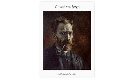 Vincent van Gogh's Self-Portrait with Pipe (1886) , poster  PS038
