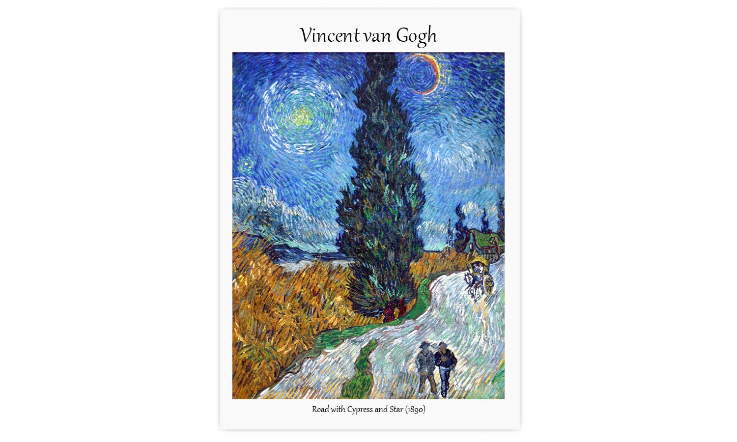 Vincent van Gogh's Road with Cypress and Star (1890), poster  PS050