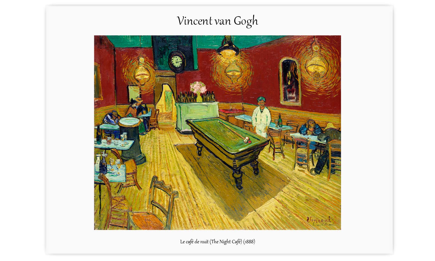 Le café de nuit (The Night Café) (1888) by Vincent van Gogh., poster  PS058