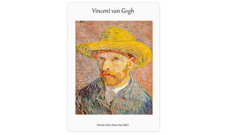 Self-Portrait with a Straw Hat (1887) by Vincent Van Gogh., poster  PS060