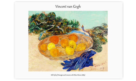 Still Life of Oranges and Lemons with Blue Gloves (1889) by Vincent Van Gogh, poster  PS092