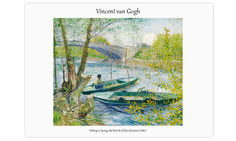 Fishing in Spring, the Pont de Clichy (Asnières) (1887) by Vincent Van Gogh, poster  PS100