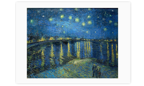 Vincent van Gogh's Starry Night Over the Rhone (1888) famous landscape painting, poster  PS003