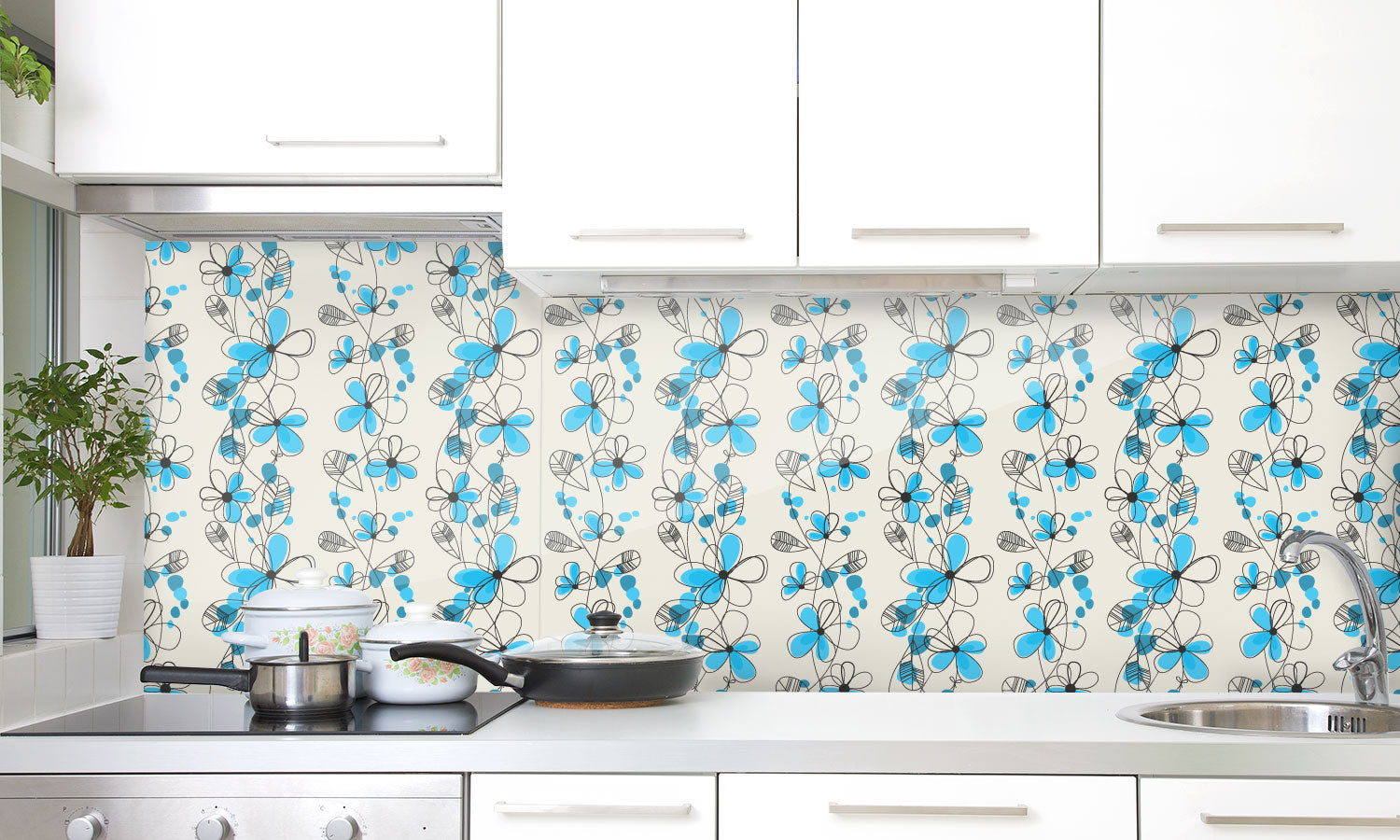 Paneli za kuhinje Seamless vintage floral pattern -  Stakleni / PVC ploče / Pleksiglas -  sa printom za kuhinju, Zidne obloge PKU345