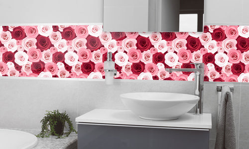 Paneli za kuhinje Seamless pattern with red and pink -  Stakleni / PVC ploče / Pleksiglas -  sa printom za kuhinju, Zidne obloge PKU350