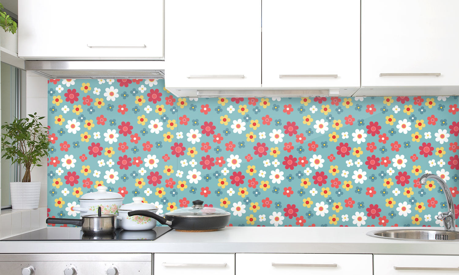 Paneli za kuhinje retro seamless patterns -  Stakleni / PVC ploče / Pleksiglas -  sa printom za kuhinju, Zidne obloge PKU357