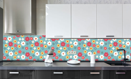 Paneli za kuhinje retro seamless patterns -  Stakleni / PVC ploče / Pleksiglas -  sa printom za kuhinju, Zidne obloge PKU357