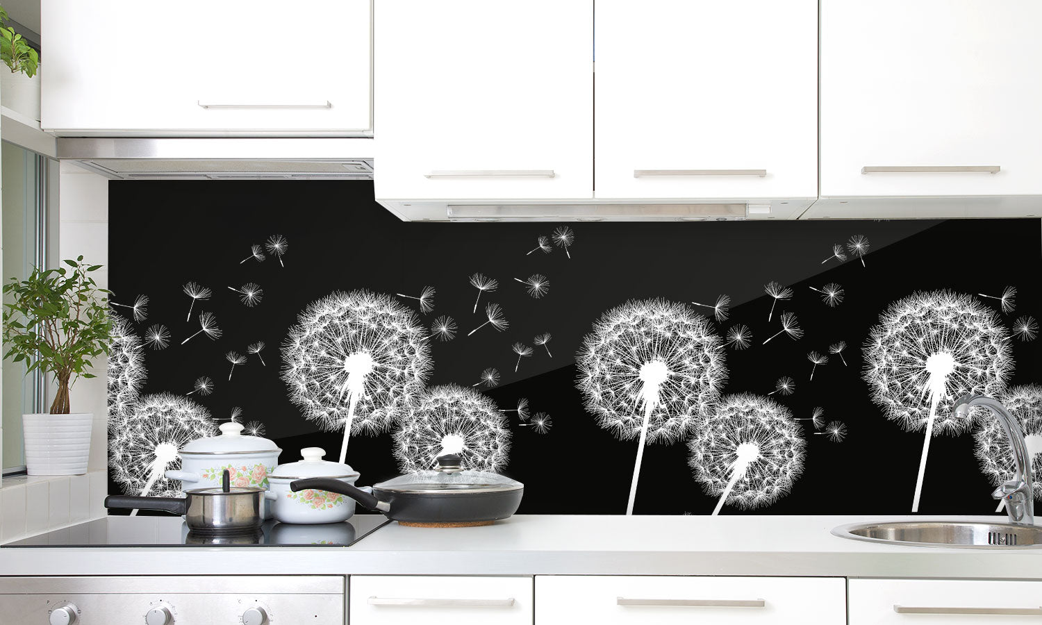 Paneli za kuhinje flowers dandelions -  Stakleni / PVC ploče / Pleksiglas -  sa printom za kuhinju, Zidne obloge PKU361
