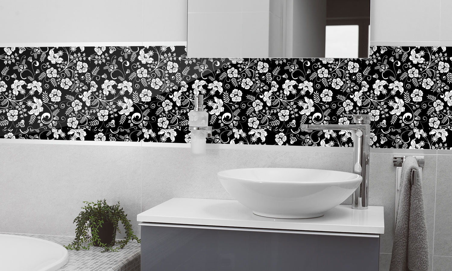 Paneli za kuhinje Flower pattern -  Stakleni / PVC ploče / Pleksiglas -  sa printom za kuhinju, Zidne obloge PKU363
