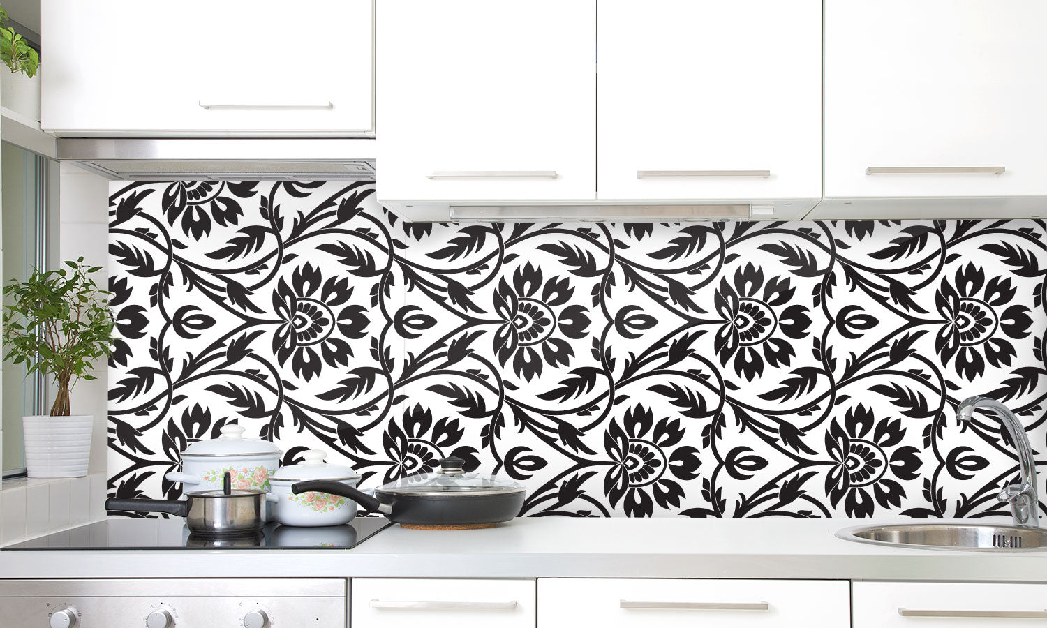 Paneli za kuhinje Floral seamless pattern -  Stakleni / PVC ploče / Pleksiglas -  sa printom za kuhinju, Zidne obloge PKU364