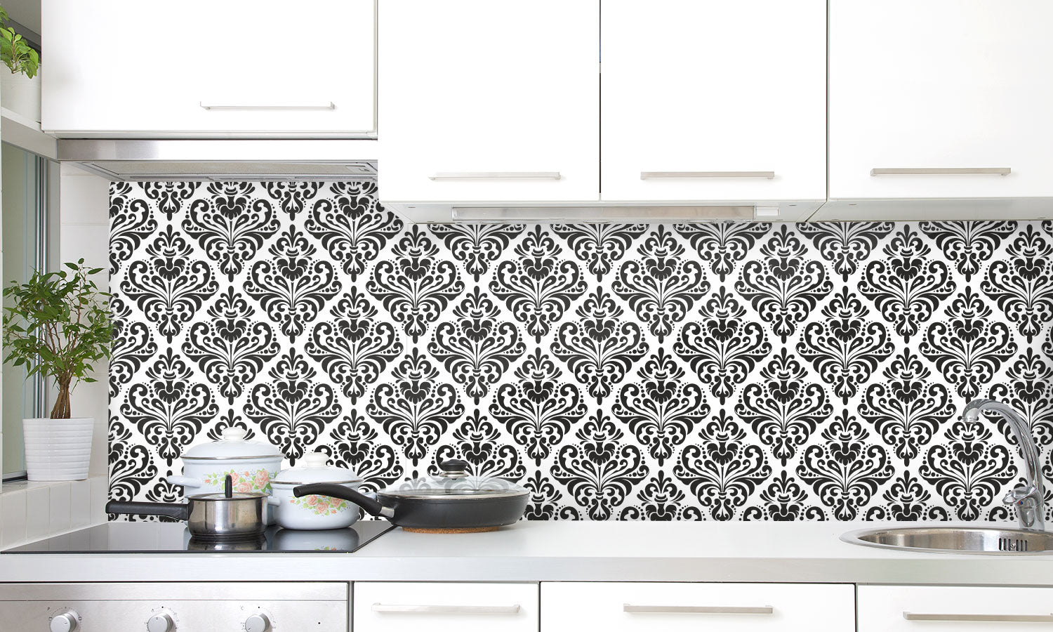 Paneli za kuhinje  Damask -  Stakleni / PVC ploče / Pleksiglas -  sa printom za kuhinju, Zidne obloge PKU371