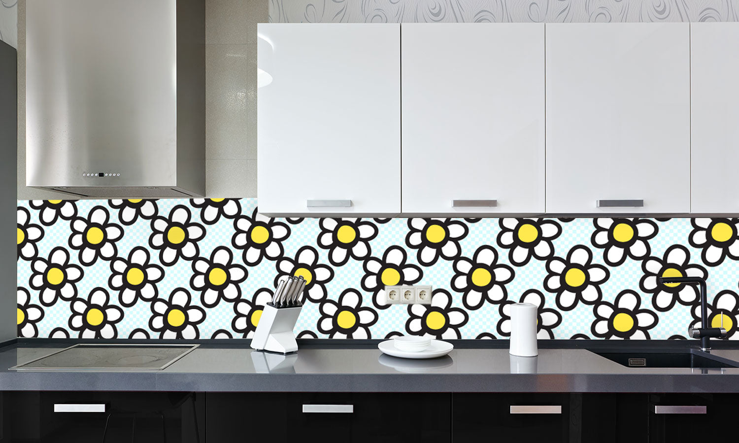 Paneli za kuhinje  Abstract flower -  Stakleni / PVC ploče / Pleksiglas -  sa printom za kuhinju, Zidne obloge PKU372