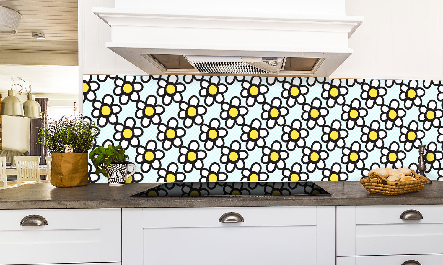 Paneli za kuhinje  Abstract flower -  Stakleni / PVC ploče / Pleksiglas -  sa printom za kuhinju, Zidne obloge PKU372