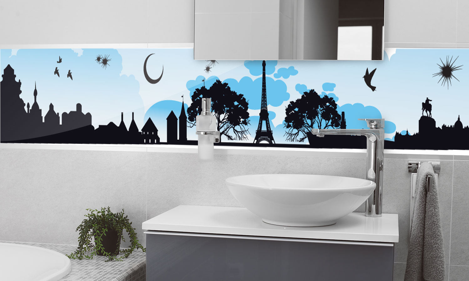 Paneli za kuhinje Paris tower -  Stakleni / PVC ploče / Pleksiglas -  sa printom za kuhinju, Zidne obloge PKU377