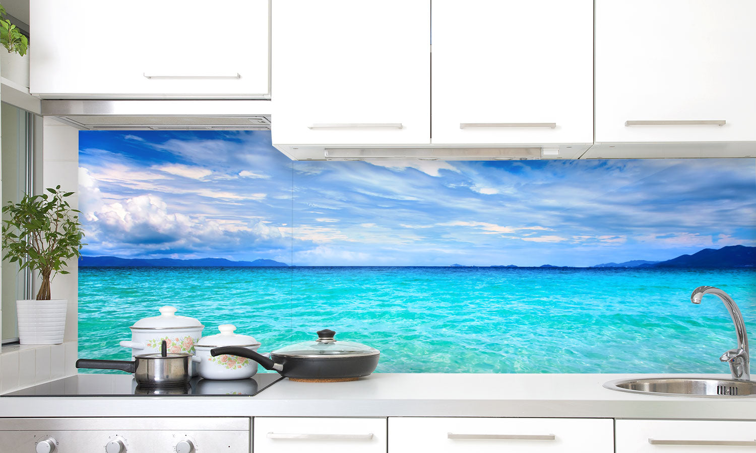 Paneli za kuhinje Sea -  Stakleni / PVC ploče / Pleksiglas -  sa printom za kuhinju, Zidne obloge PKU379