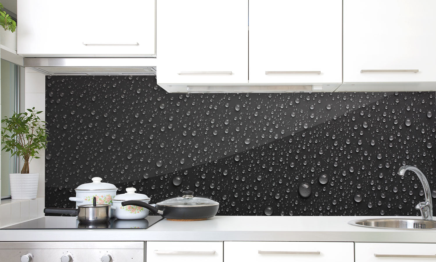 Paneli za kuhinje Water drops -  Stakleni / PVC ploče / Pleksiglas -  sa printom za kuhinju, Zidne obloge PKU385