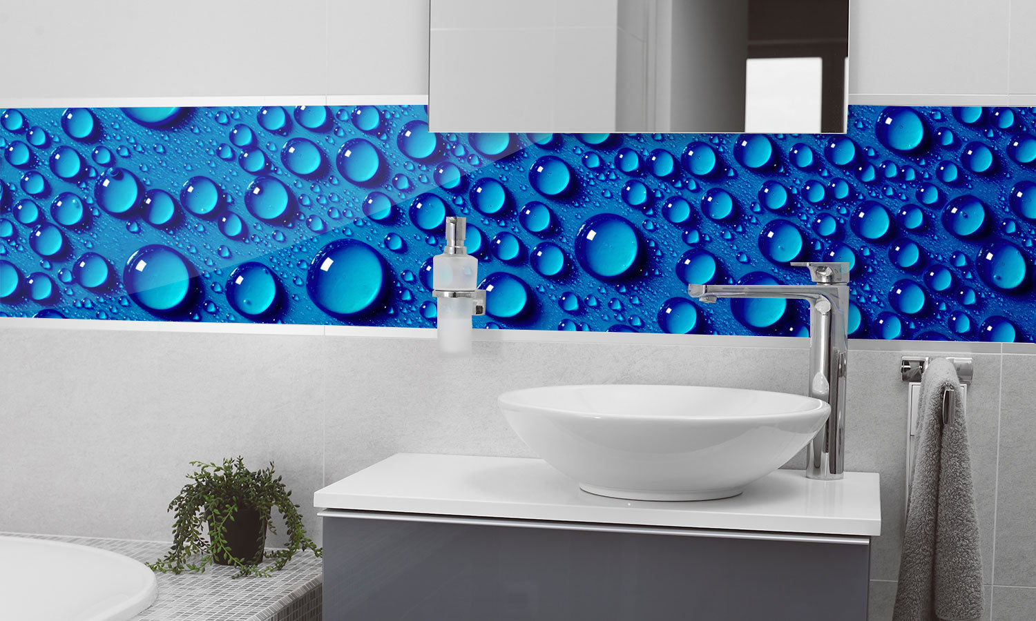 Paneli za kuhinje Water drops background -  Stakleni / PVC ploče / Pleksiglas -  sa printom za kuhinju, Zidne obloge PKU388