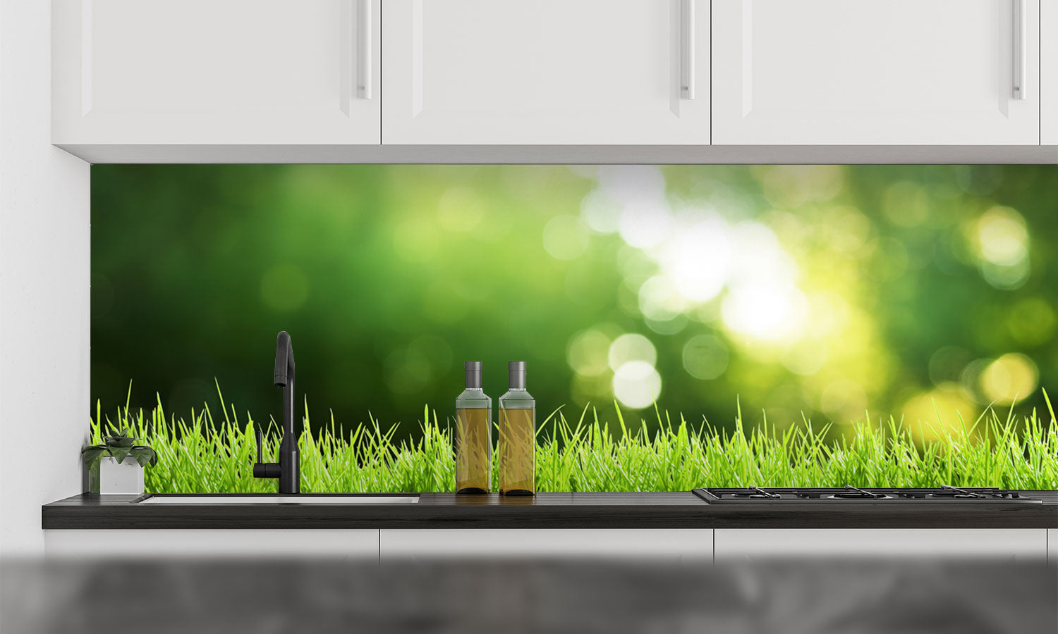 Paneli za kuhinje Green grass -  Stakleni / PVC ploče / Pleksiglas -  sa printom za kuhinju, Zidne obloge PKU393